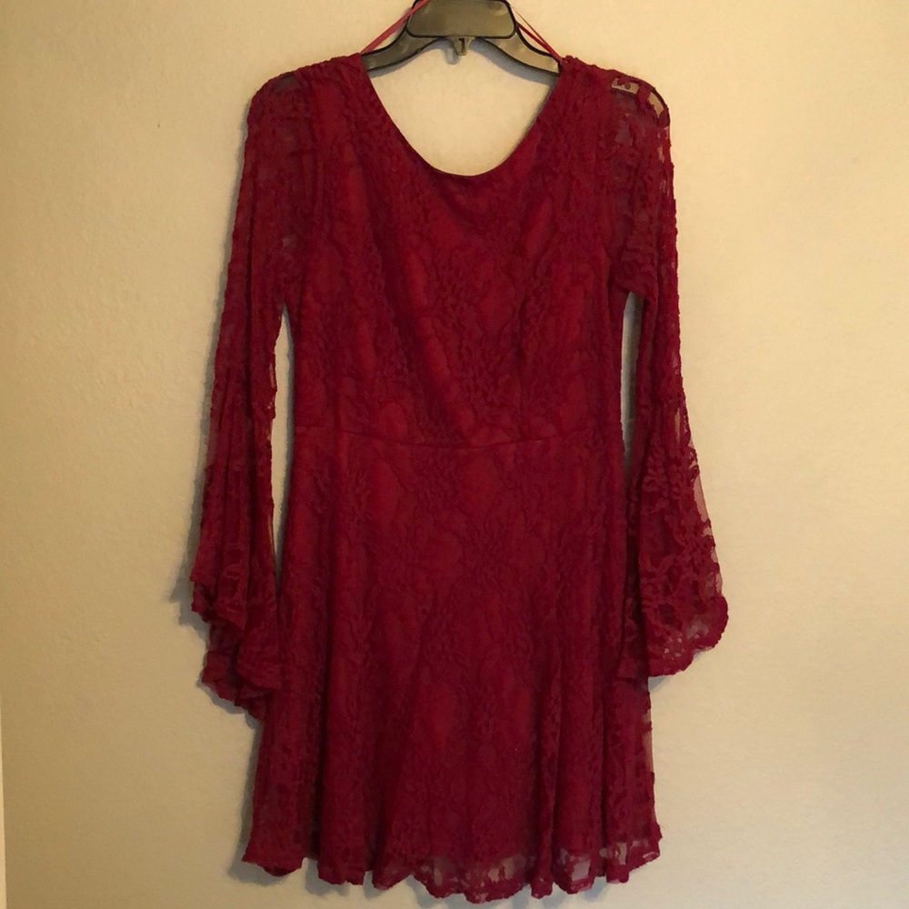 Maroon Lacey Dress